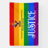 Pride Rainbow Flag JUSTICE / TVUUC Banner (Vertikal)