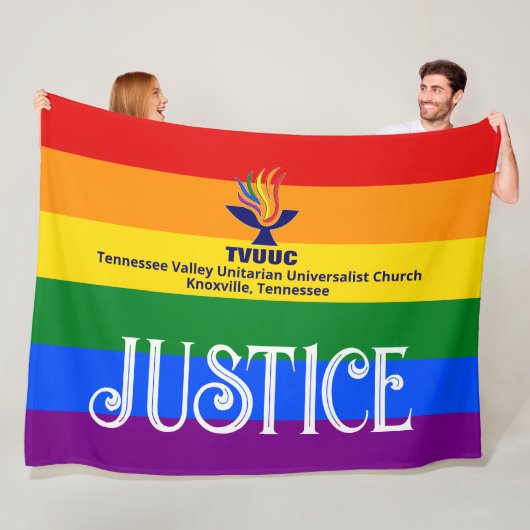 Pride Rainbow Flag JUSTICE / TVUUC Fleecedecke (Beispiel)