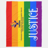 Pride Rainbow Flag JUSTICE / TVUUC Fleecedecke (Vorderseite)
