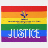 Pride Rainbow Flag JUSTICE / TVUUC Fleecedecke (Vorderseite (Horizontal))