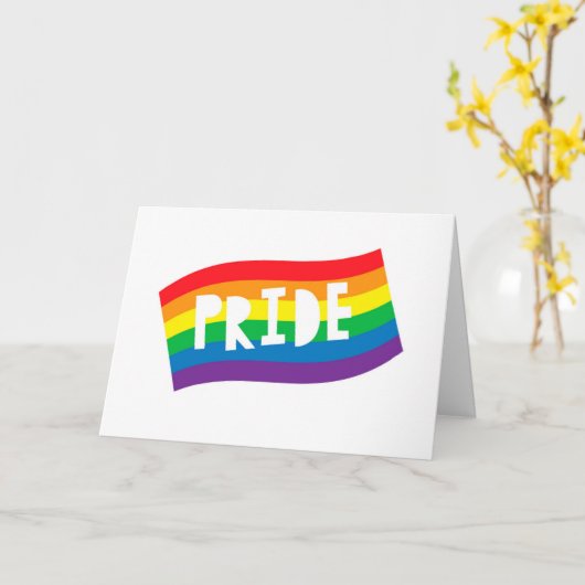 Pride Rainbow Flag Karte (Gelbe Blume)