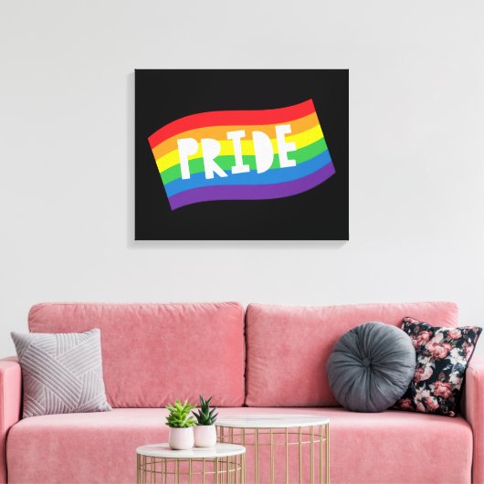Pride Rainbow Flag Leinwanddruck (Insitu (Wohnzimmer))