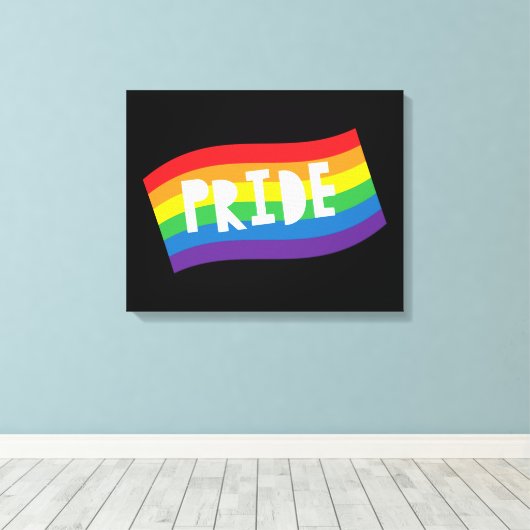 Pride Rainbow Flag Leinwanddruck (Insitu (Holzboden))