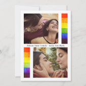 Pride Rainbow Flag Lesbian Gay Wedding 2 Photos Save The Date (Vorderseite)