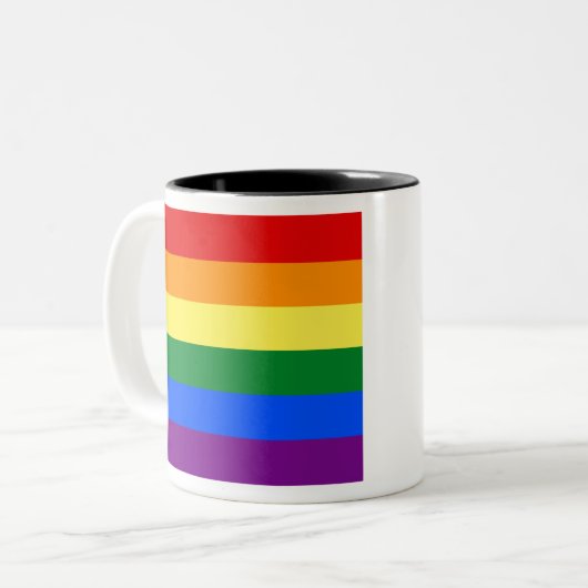 Pride Rainbow Flag Zweifarbige Tasse (Vorderseite Links)