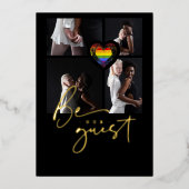 Pride Rainbow Heart 4 Fotos Collage Folieneinladung (Vorderseite)