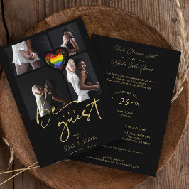 Pride Rainbow Heart 4 Photos Collage Einladung