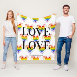 Pride Rainbow Heart Gay lesbian LGBT Families Fleecedecke