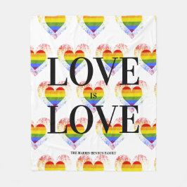 Pride Rainbow Heart Gay lesbian LGBT Families Fleecedecke