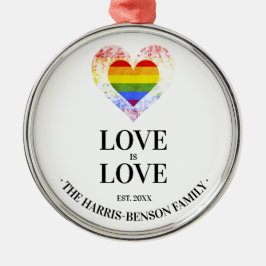Pride Rainbow Heart Gay lesbische LGBT Familien Ornament Aus Metall