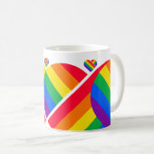 Pride Rainbow Heart Kaffeetasse (VorderseiteRechts)