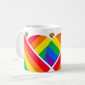 Pride Rainbow Heart Kaffeetasse (Vorderseite Links)