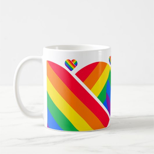 Pride Rainbow Heart Kaffeetasse (Links)