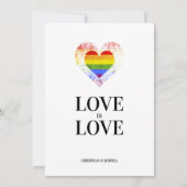 Pride Rainbow Heart Lesbian Gay Wedding Einladung (Vorderseite)