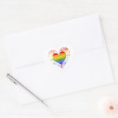 Pride Rainbow Heart Lesbian Gay Wedding Herz-Aufkleber (Umschlag)