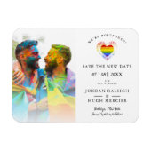 Pride Rainbow Heart Lesbian Gay Wedding Magnet (Horizontal)