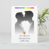 Pride Rainbow Heart LGBT Gay Wedding Simple Photo (Stehend Vorderseite)