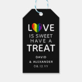 Pride Rainbow Heart Liebe ist süße LGBT Hochzeit Geschenkanhänger (Vorderseite)