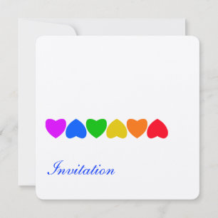 Pride Rainbow Heart Line Einladung