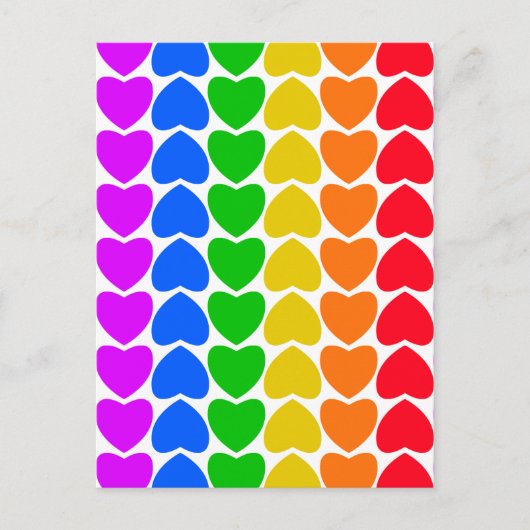 Pride Rainbow Heart Line Postkarte (Vorderseite)