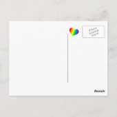 Pride Rainbow Heart Line Postkarte (Rückseite)