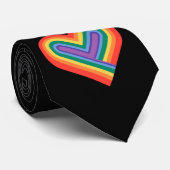 Pride Rainbow Heart Neck Krawatte (Gerollt)
