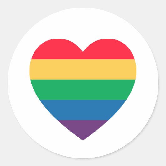 Pride Rainbow Heart Sticker (Vorderseite)