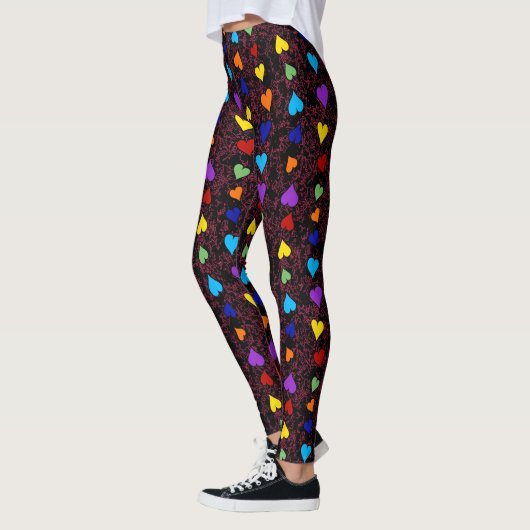 Pride Rainbow Hearts LGBT Gay Que eine Liebe Leggings (Links)