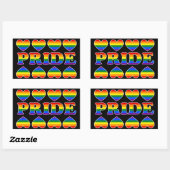 PRIDE Rainbow Hearts Rechteckiger Aufkleber (Blatt)