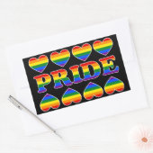 PRIDE Rainbow Hearts Rechteckiger Aufkleber (Umschlag)