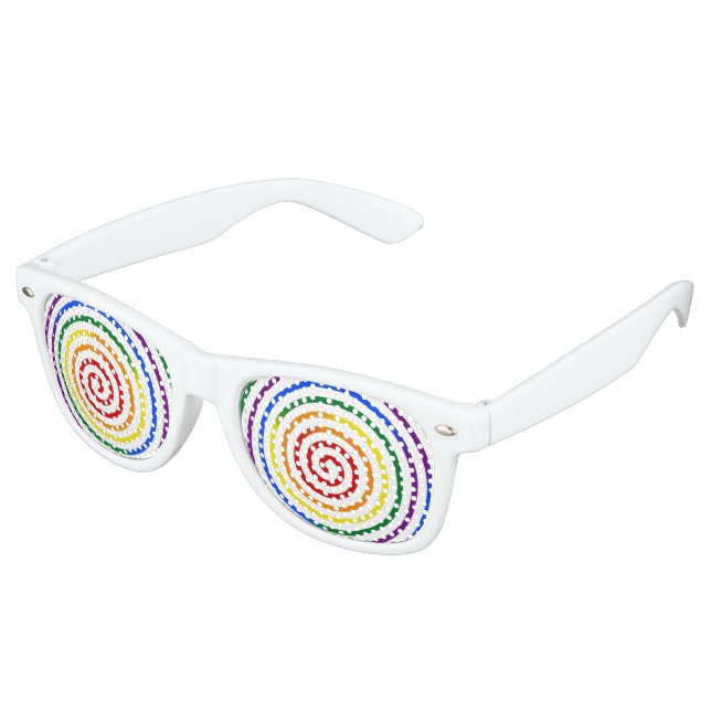 Pride Rainbow Hypnotizer Partybrille (Schrägansicht)