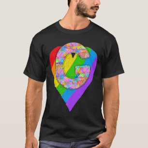 Pride Rainbow Letter G Anfangsname Monogramm Que T-Shirt