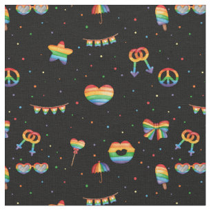 Pride Rainbow LGBT Gay Que ein Liebe Muster Stoff
