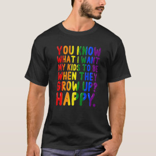 Pride Rainbow Lgbt Woll Kids Happy Awareness Paren T-Shirt