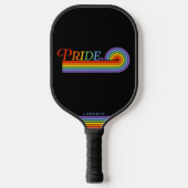 Pride Rainbow LGBTQ Benutzerdefinierter Name Pickleball Schläger (Vorderseite)