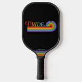 Pride Rainbow LGBTQ Benutzerdefinierter Name Pickleball Schläger (Rückseite)