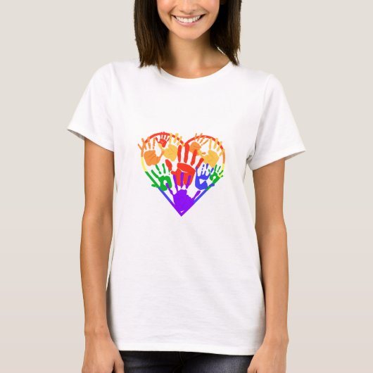 Pride Rainbow LGBTQ+ bunt Herz T-Shirt (Vorderseite)