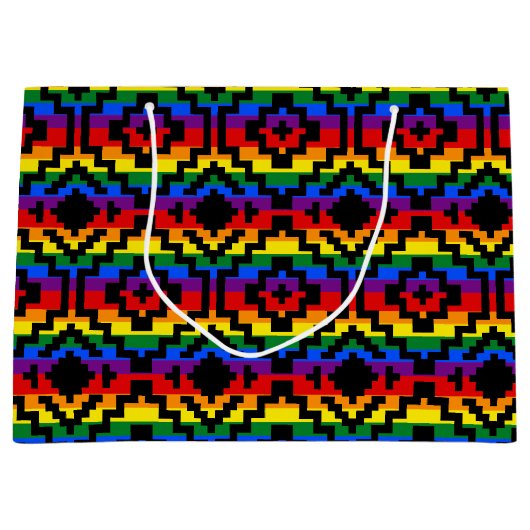 Pride Rainbow LGBTQ Geometrisch Große Geschenktüte (Vorderseite)
