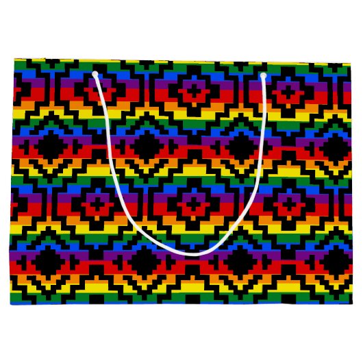 Pride Rainbow LGBTQ Geometrisch Große Geschenktüte (Rückseite)
