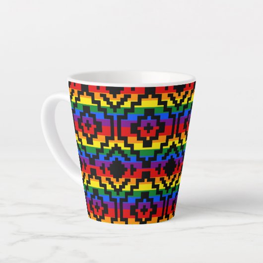 Pride Rainbow LGBTQ Geometrisch Milchtasse (Linke Ecke)