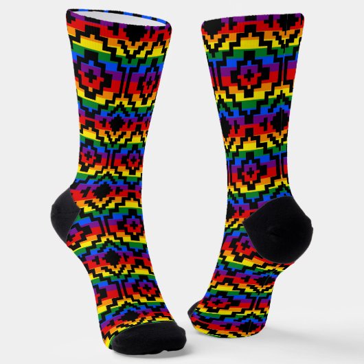 Pride Rainbow LGBTQ Geometrisch Socken (Gewinkelt)