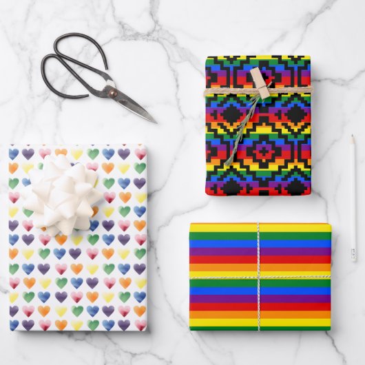 Pride Rainbow LGBTQ Geschenkpapier Set (Vorderseite)