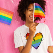 Pride Rainbow LGBTQ Girls Basic Dark T - Shirt