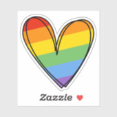 Pride Rainbow LGBTQ Herz Hochzeit Aufkleber (Blatt)