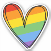 Pride Rainbow LGBTQ Herz Hochzeit Aufkleber (Vorderseite)
