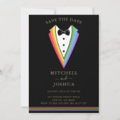 Pride Rainbow LGBTQ Herz Hochzeit Einladung (Vorderseite)