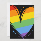 Pride Rainbow LGBTQ Herz Hochzeit Einladung (Rückseite)