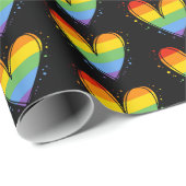 Pride Rainbow LGBTQ Herz Hochzeit Geschenkpapier (Rolleneckpunkt)