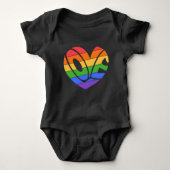 Pride Rainbow LGBTQ I Liebe My Vaters Baby Bodysui Baby Strampler (Vorderseite)