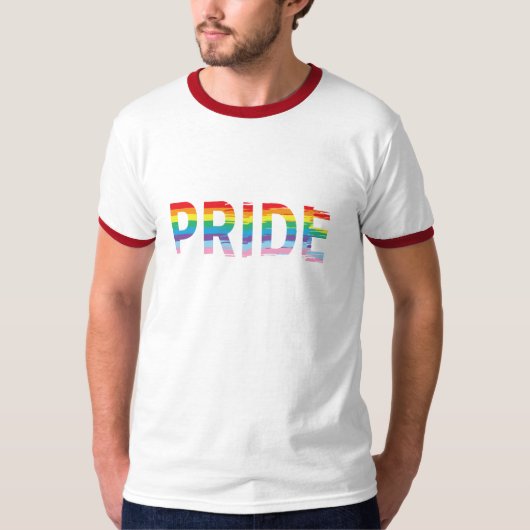 PRIDE Rainbow LGBTQIA Flag, Cool Ringer T - Shirt (Vorderseite)